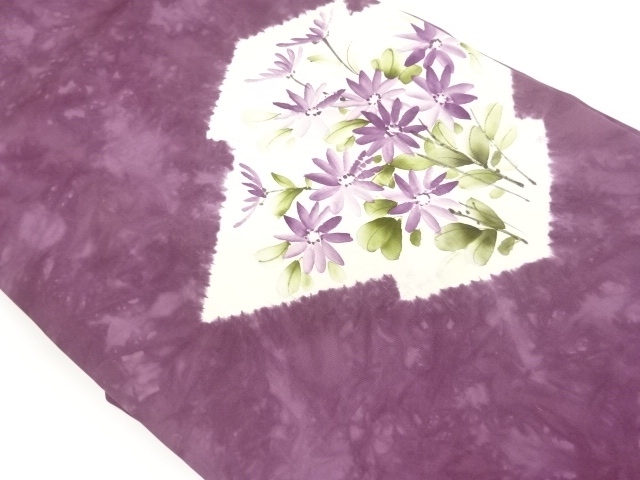 塩瀬絞り松皮菱に草花模様名古屋帯